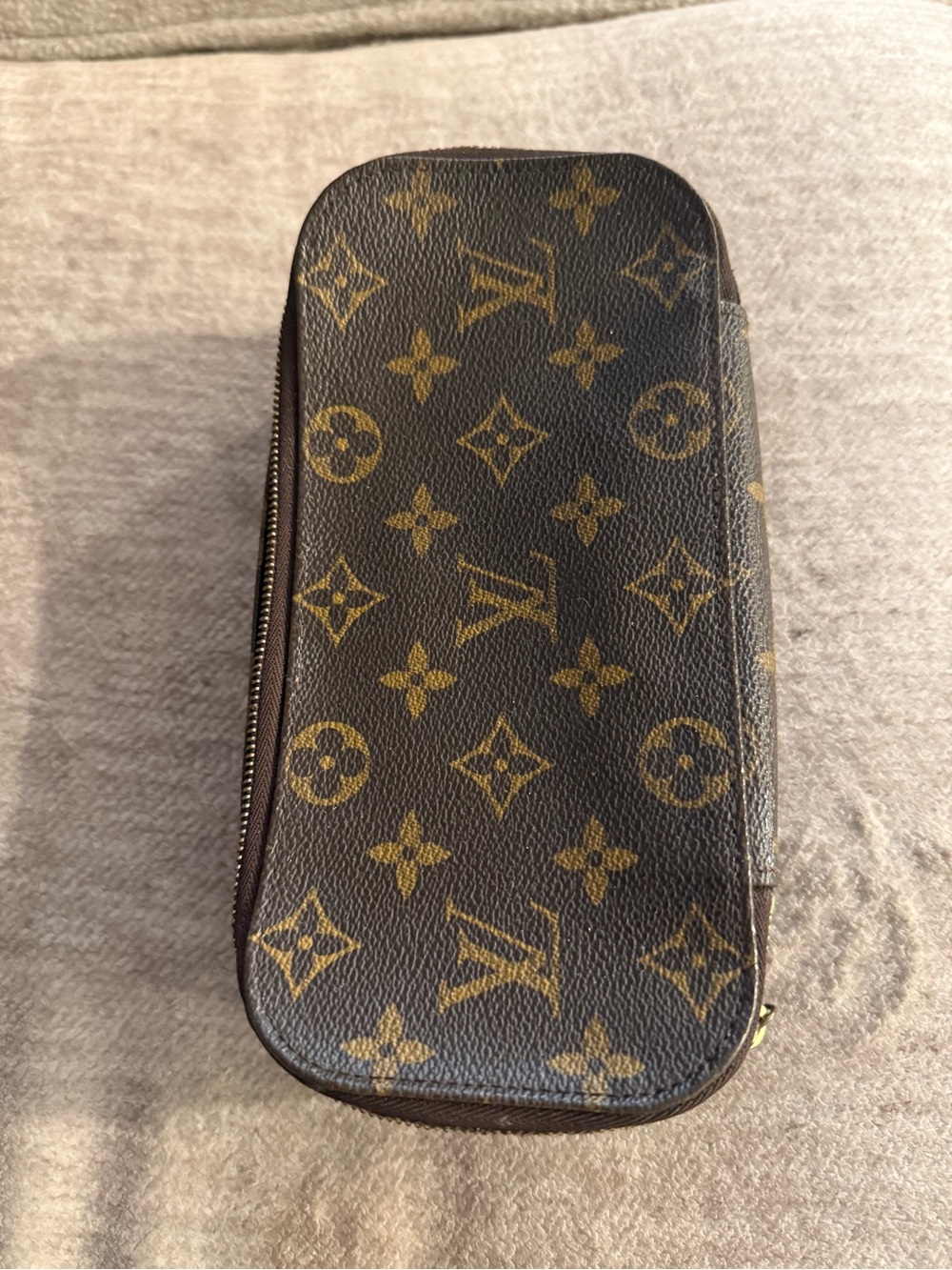Louis Vuitton Monogram Canvas Pouch in Brown and Gold